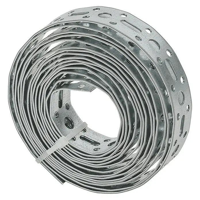 Stabilit Montageband - L x B: 3 m x 20 mm, Stärke: 1 mm, Verzinkt, Stahl - Diagonale Ansicht