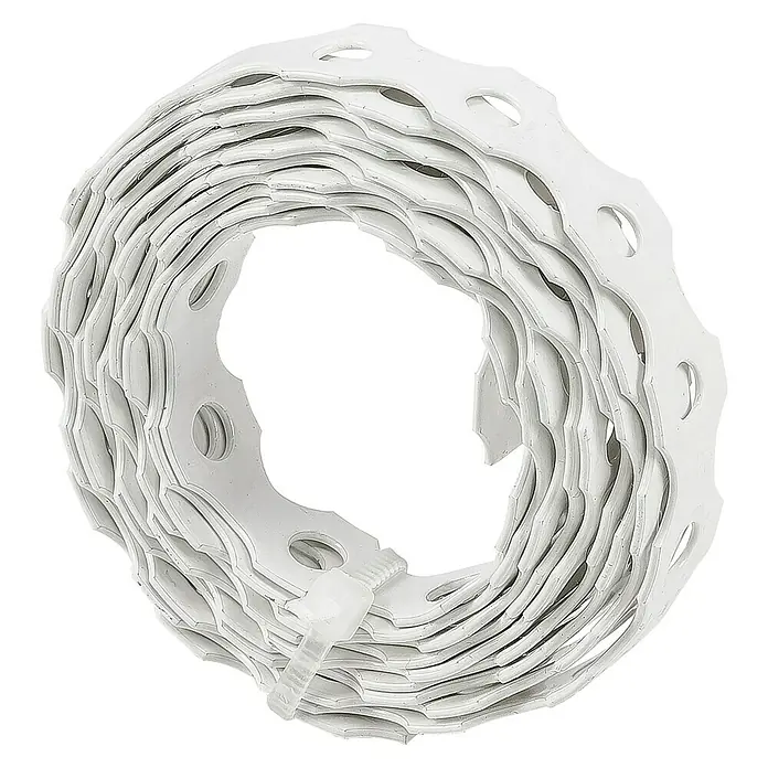 Stabilit Montageband - L x B: 1,5 m x 12 mm, Stärke: 0,9 mm, Stahl, Weiß - Diagonale Ansicht