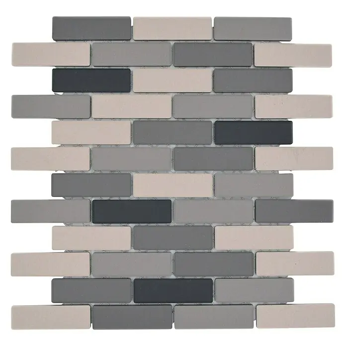 Mozaïektegel brick Mix BR555 - 26,1 x 29 cm, Grijs/Beige, Mat - Bovenaanzicht