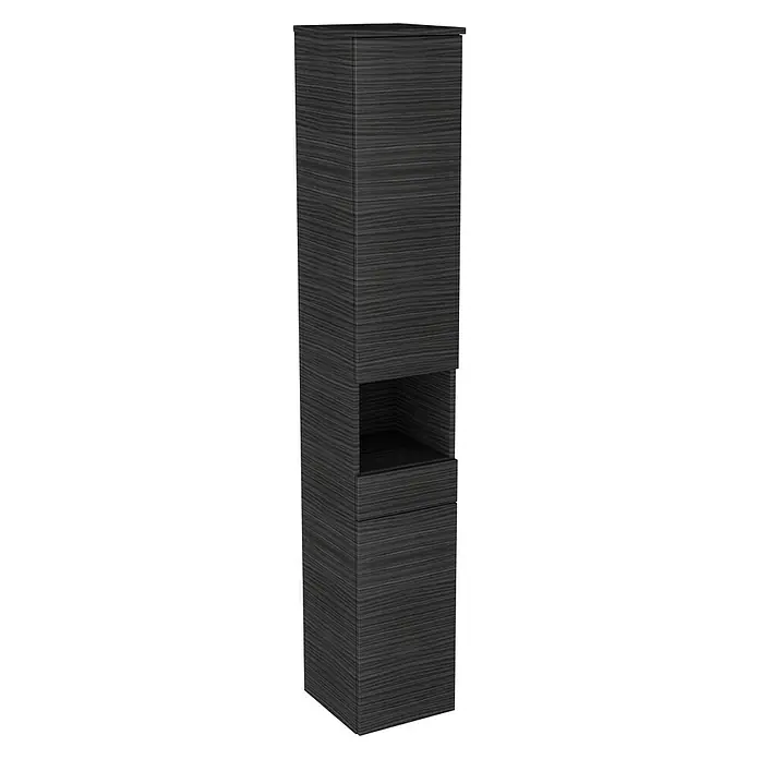 Camargue Star Hoge kast - 30,4 x 32,5 x 181,6 cm, Dark oak, Uitvoering: Links - Diagonaal zicht