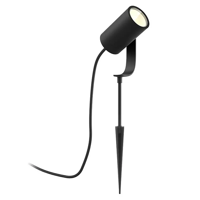 Philips Hue LED-Gartenspot Lily - 8 W, Anthrazit, IP65 - Diagonale Ansicht