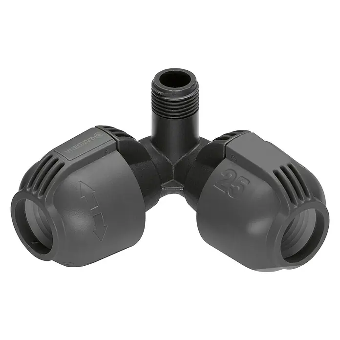 Gardena Winkelstück - Durchmesser: 25 mm, Größe Anschluss: ½″ - Diagonale Ansicht