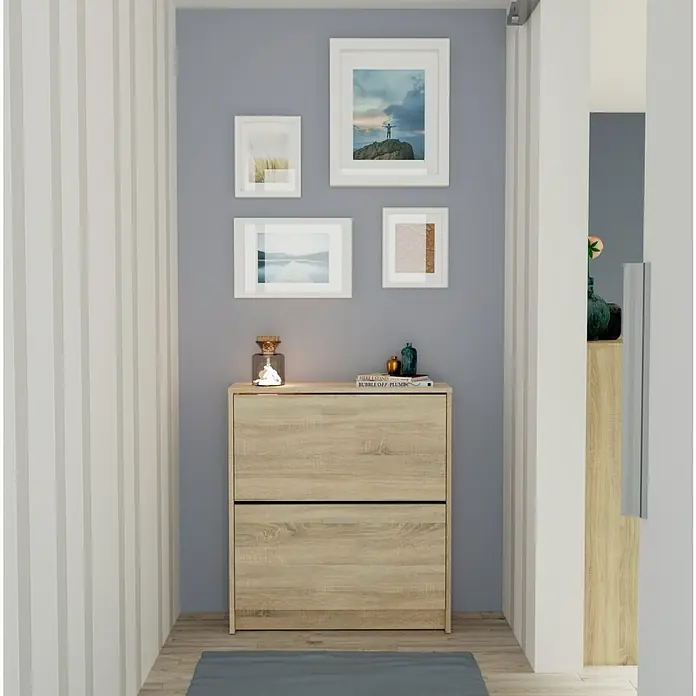 Muebles Pitarch Zapatero Tibet - L x An x Al: 25 x 74 x 82 cm, Roble, Número de compartimentos: 2 ud. - Foto ambiente