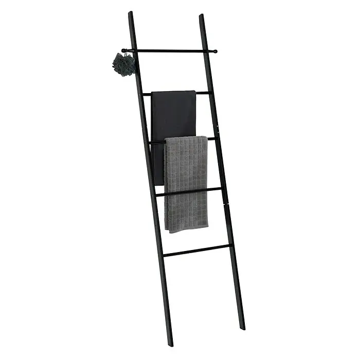 Wenko Toallero para baño escalera Suri - An x Al: 43 x 170 cm, Negro - Vista angular