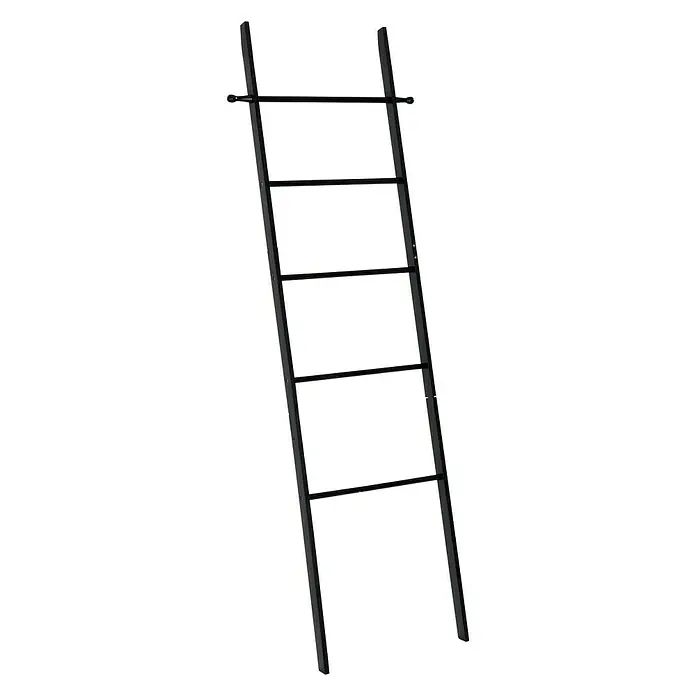 Wenko Toallero para baño escalera Suri - An x Al: 43 x 170 cm, Negro - Vista angular