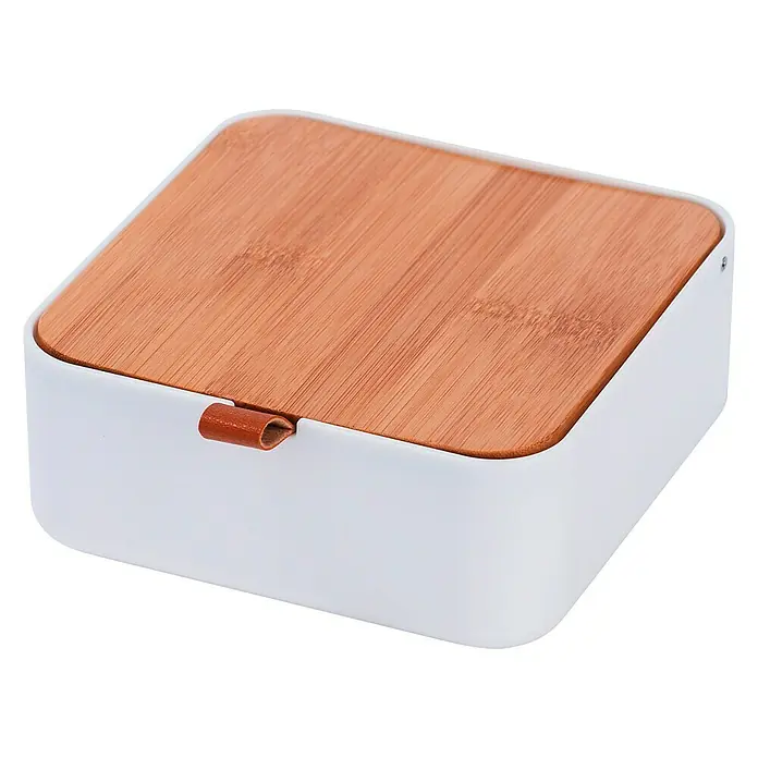 Wenko Organizador joyero con espejo Bovisa - Blanco - Vista angular