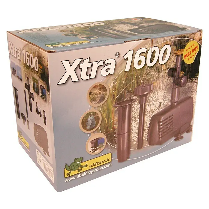 Ubbink Fonteinpomp Xtra® 1600 - 40 W, Waterdoorvoer per uur: 1.600 l - Diagonaal zicht