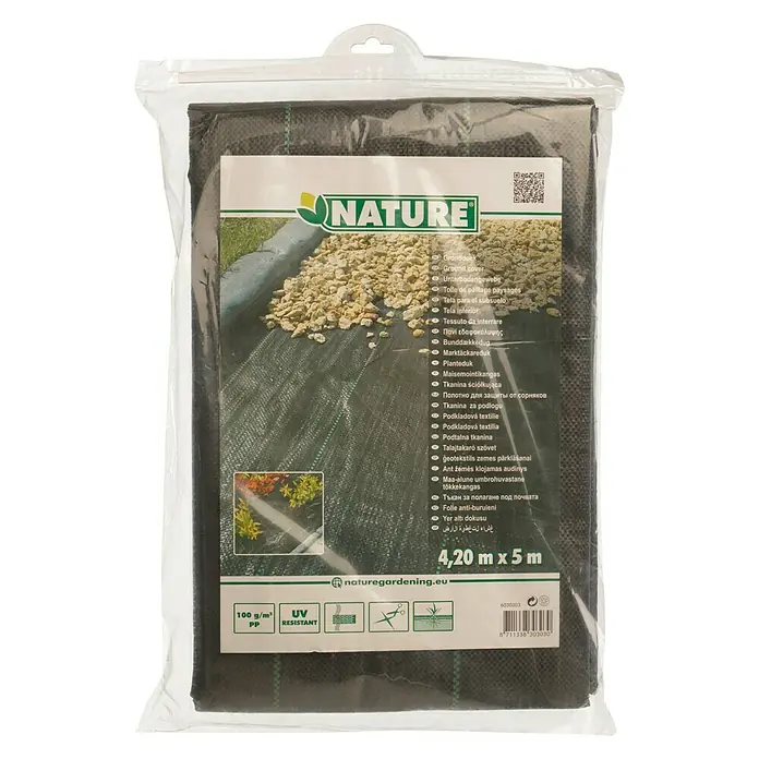 Nature Anti-worteldoek - b x h: 4,2 x 5 m, Zwart - Top-down weergave