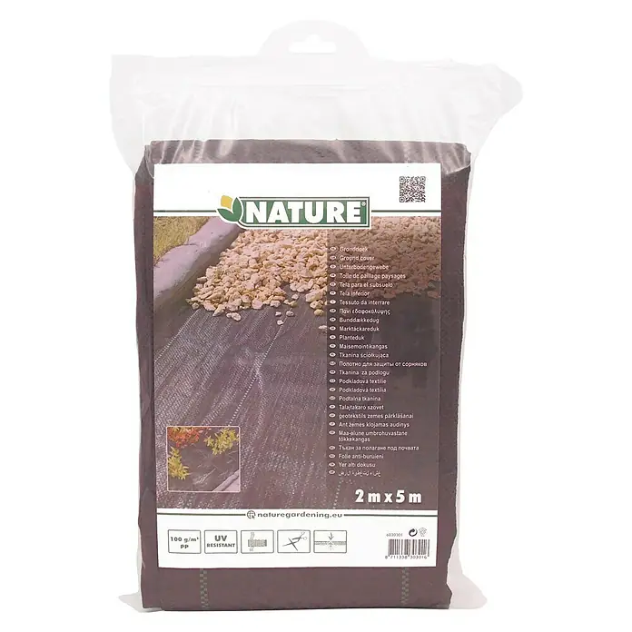 Nature Anti-worteldoek - b x h: 2 x 5 m, Zwart - Top-down weergave