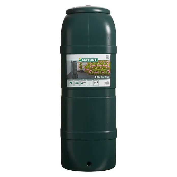 Nature Regenton - Groen, 100 l - Vooraanzicht