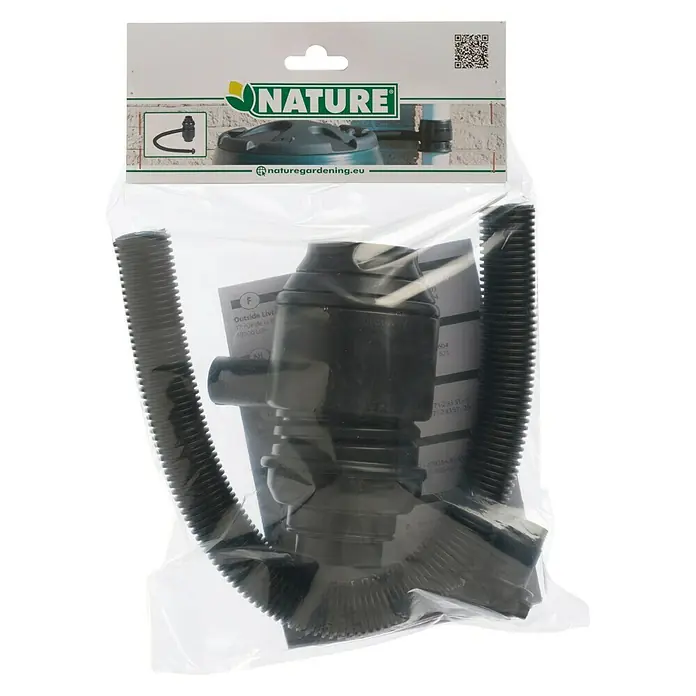 Nature Verbindingsset voor regenton - Lengte: 10 cm, Zwart - Top-down weergave