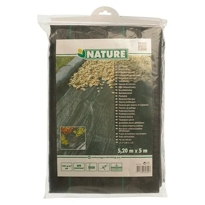 Nature Anti-worteldoek - b x h: 5,2 x 5 m, Zwart - Top-down weergave