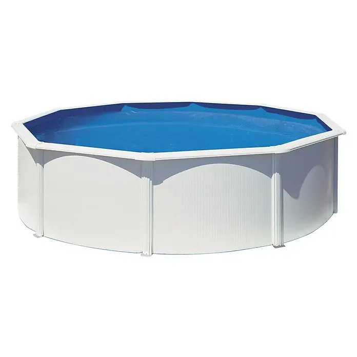 Gre Piscina circular Bora Bora - Ø x Al: 460 x 120 cm, 17.450 l, Blanco - Vista angular