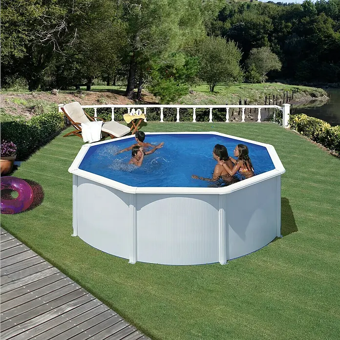 Gre Piscina circular desmontable Fidji - Ø x Al: 300 x 120 cm, 7.418 l, Blanco - Foto ambiente
