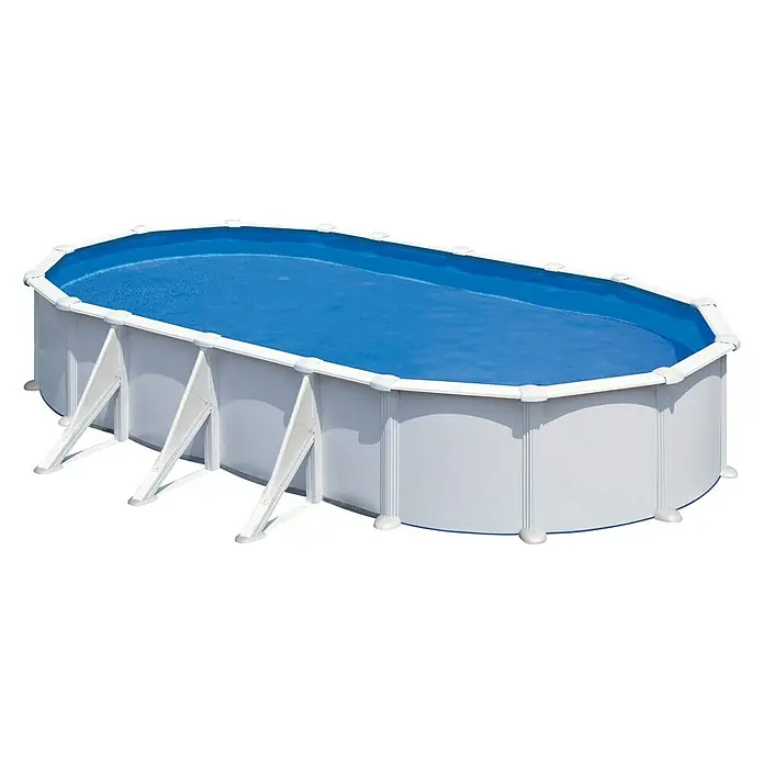 Gre Piscina ovalada desmontable Atlantis - L x An x Al: 730 x 375 x 132 cm, 28.217 l, Blanco - Vista angular