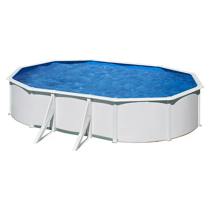 Gre Piscina ovalada Bora Bora - L x An x Al: 610 x 375 x 120 cm, 20.893 l, Blanco - Vista angular