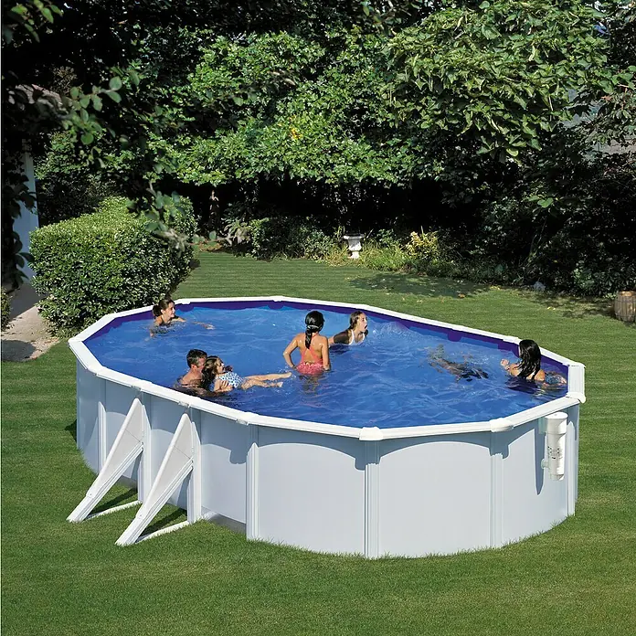 Gre Piscina ovalada Bora Bora - L x An x Al: 610 x 375 x 120 cm, 20.893 l, Blanco - Foto ambiente