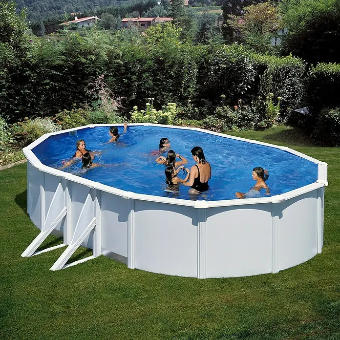 Gre Piscina ovalada Bora Bora - L x An x Al: 500 x 300 x 120 cm, 14.550 l, Blanco - Foto ambiente