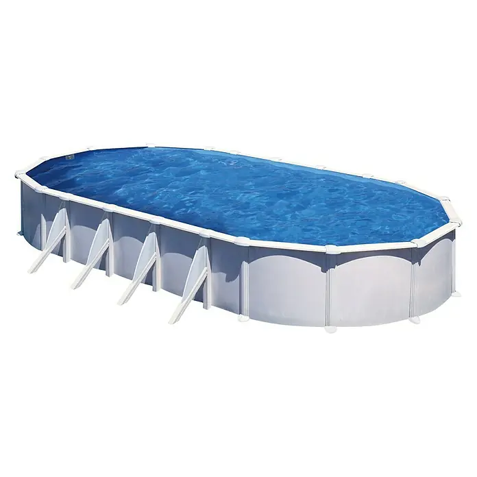 Gre Piscina ovalada desmontable Atlantis - L x An x Al: 915 x 470 x 132 cm, 43.595 l, Blanco - Vista angular