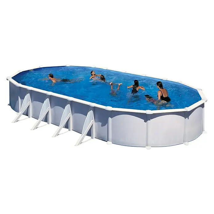 Gre Piscina ovalada desmontable Atlantis - L x An x Al: 915 x 470 x 132 cm, 43.595 l, Blanco - Vista angular