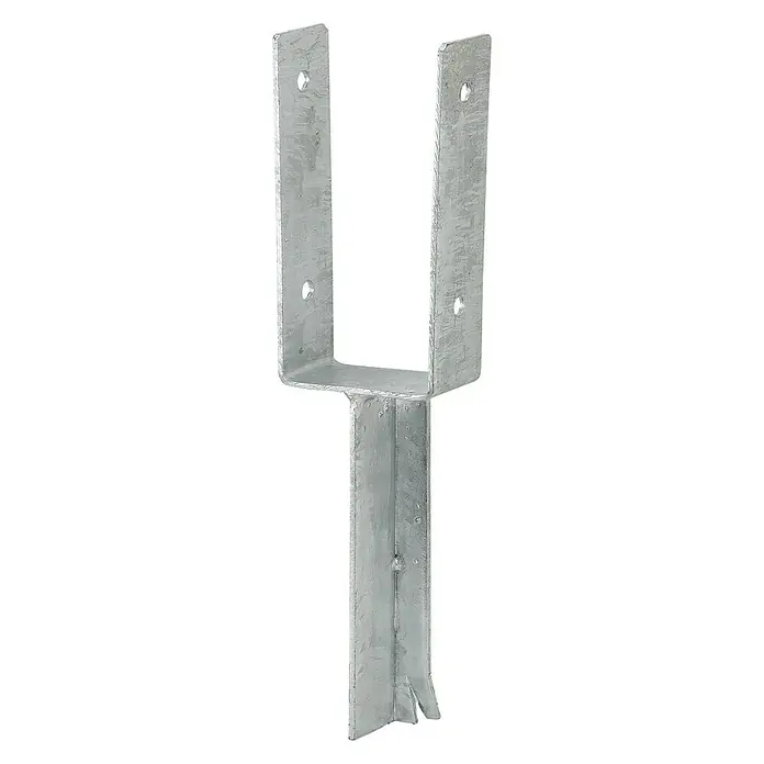 Stabilit Schwerer Stützenschuh - 71 x 50 x 200 mm, Feuerverzinkt, Stärke: 5 mm - Diagonale Ansicht