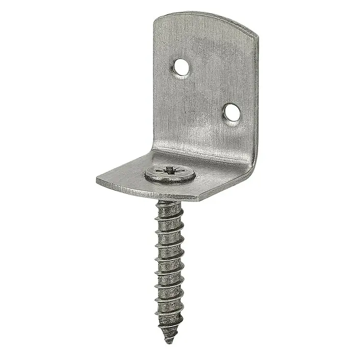 Stabilit Flechtzaunbeschlag - L x B x H: 30 x 28 x 38 mm, Edelstahl, 1 Stk. - Diagonale Ansicht