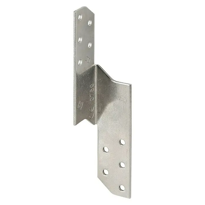 Stabilit Sparrenpfettenanker - Links, 10 Löcher, 1 Stk., Edelstahl, 33 x 33 x 170 mm - Diagonale Ansicht