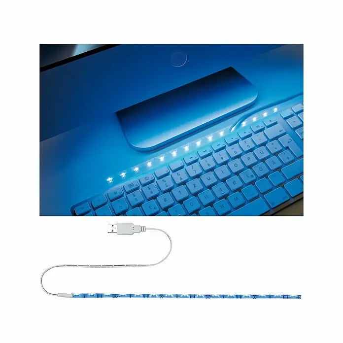 Paulmann LED-Band Function USB-Strip - 30 cm, Blau - Stimmungsaufnahme