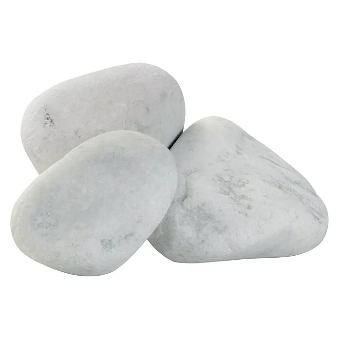 Marmorkiesel Bianco Carrara - Weiß, Maße Stein: 10 - 20 cm, 15 kg - Vorderansicht