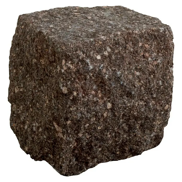 Pflasterstein - Braun, 6 - 8 cm, Porphyr, 15 kg - Diagonale Ansicht
