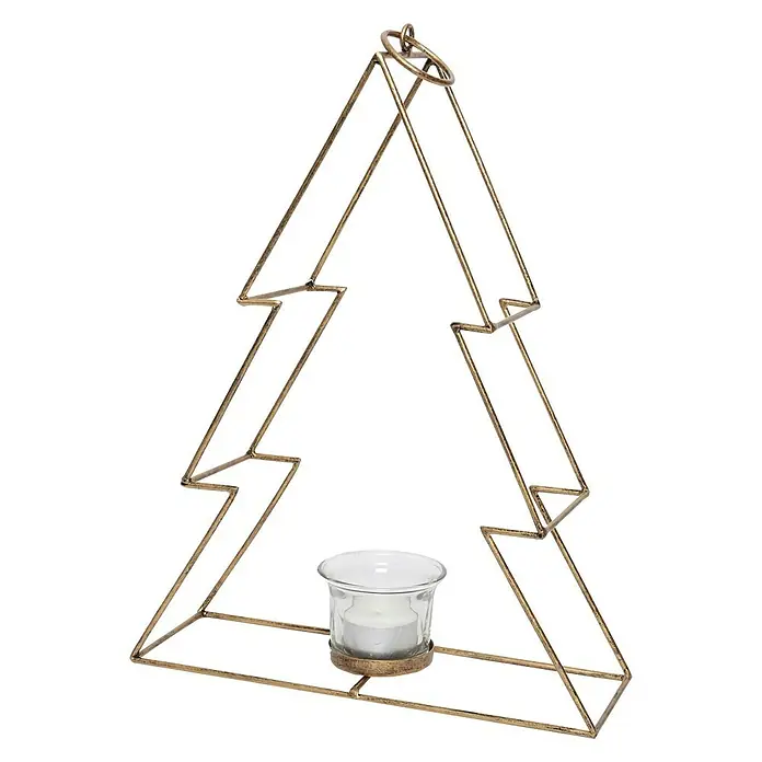 Teelichthalter Weihnachtsbaum - Höhe: 34 cm - Diagonale Ansicht