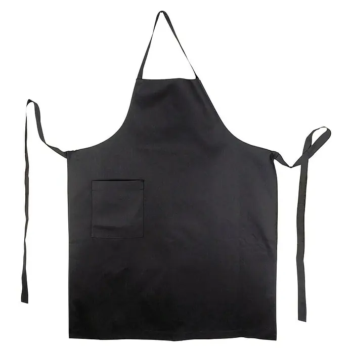 Grillschürze Basic - Baumwolle, Schwarz - Vorderansicht