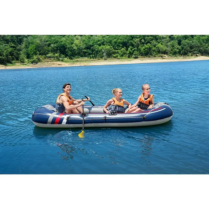 Bestway Gumeni čamac na napuhavanje Treck X3 - 307 x 126 x 39 cm, Prikladno za: 3+1 osobe, Nosiva sila: 270 kg - Proizvod u upotrebi