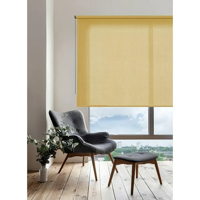 Estor enrollable Soft - An x Al: 160 x 250 cm, Mostaza - Foto ambiente