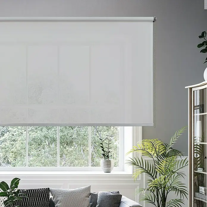 Estor enrollable Calm - An x Al: 100 x 250 cm, Plateado - Foto ambiente