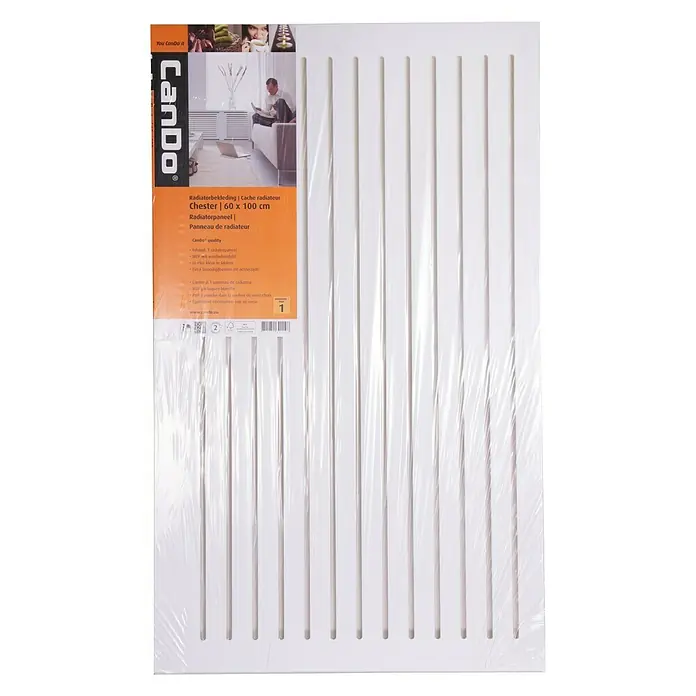 CanDo Radiatorbekleding Chester - 60 x 100 cm, 12 mm, Wit - Vooraanzicht