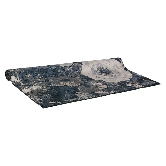Vloerkleed Blossom - Grijs/Blauw, 160 x 230 cm, Polypropyleen - Diagonaal zicht