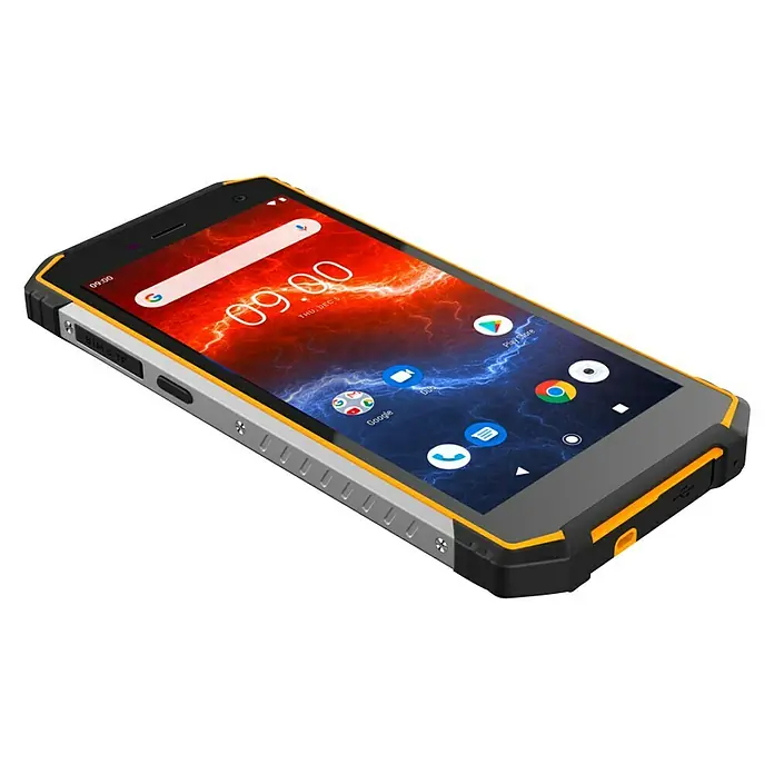 Smartphone Hammer Energy 2 - Negro/Naranja, L x An x Al: 1,5 x 7,6 x 16 cm, 4G LTE, 32 GB - Vista angular