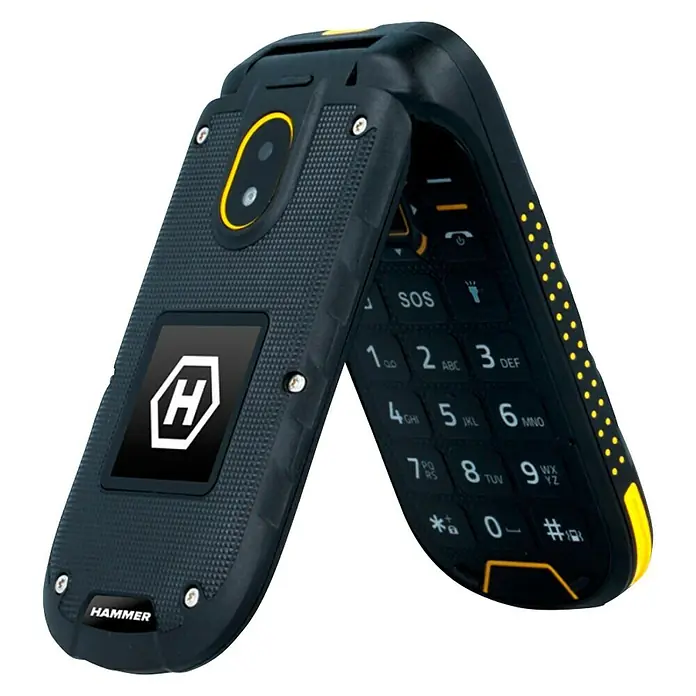 Teléfono móvil Hammer Bow+ - Negro, L x An x Al: 2,1 x 5,7 x 11,5 cm, 3G, 64 MB - Vista angular