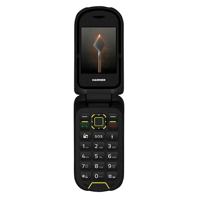 Teléfono móvil Hammer Bow+ - Negro, L x An x Al: 2,1 x 5,7 x 11,5 cm, 3G, 64 MB - Vista frontal