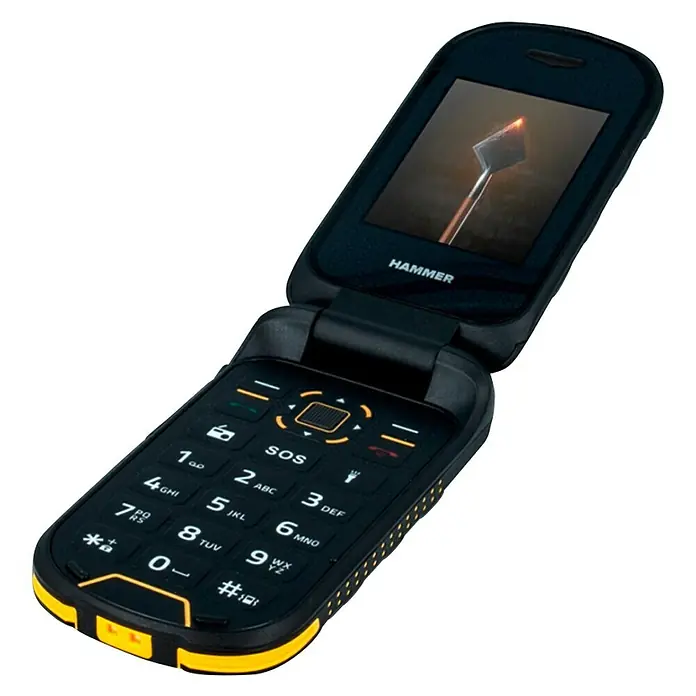 Teléfono móvil Hammer Bow+ - Negro, L x An x Al: 2,1 x 5,7 x 11,5 cm, 3G, 64 MB - Vista angular