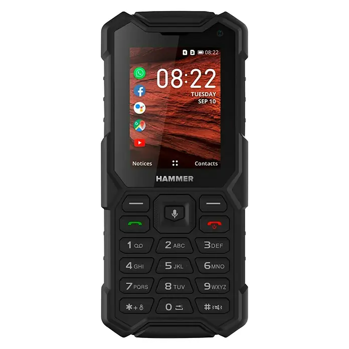 Teléfono móvil Hammer 5 Smart - Negro, L x An x Al: 1,7 x 6,1 x 13,7 cm, 4G LTE, 4 GB - Vista frontal
