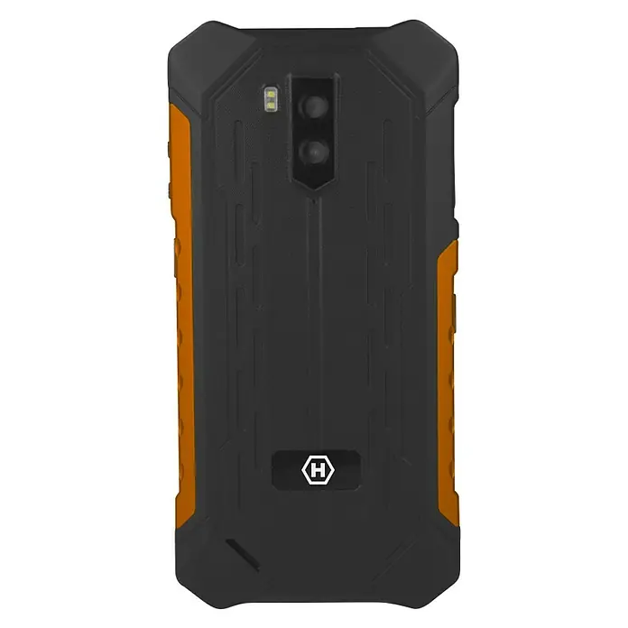 Smartphone Hammer Iron 3 - Negro/Naranja, L x An x Al: 1,3 x 7,7 x 15,8 cm, 4G LTE, 32 GB - Vista trasera