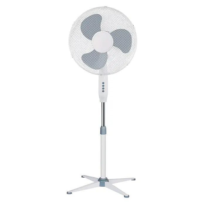Ventilador de pie con altura regulable - Blanco, Ajuste de altura: 105 cm - 125 cm, 45 W - Vista frontal