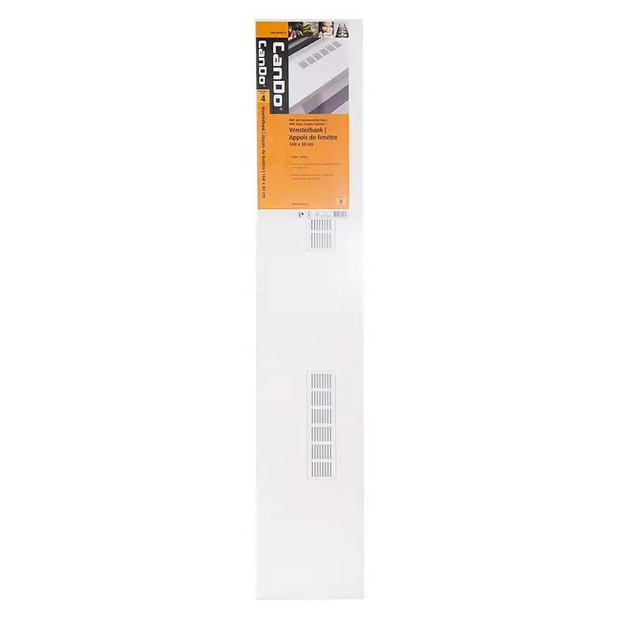 CanDo Radiatorbekleding Vensterbank - 160 x 30 cm, 36 mm, Wit - Vooraanzicht