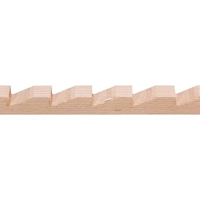 Houten lat met inkepingen - Beuken, 200 cm, Keeplat - Close-up