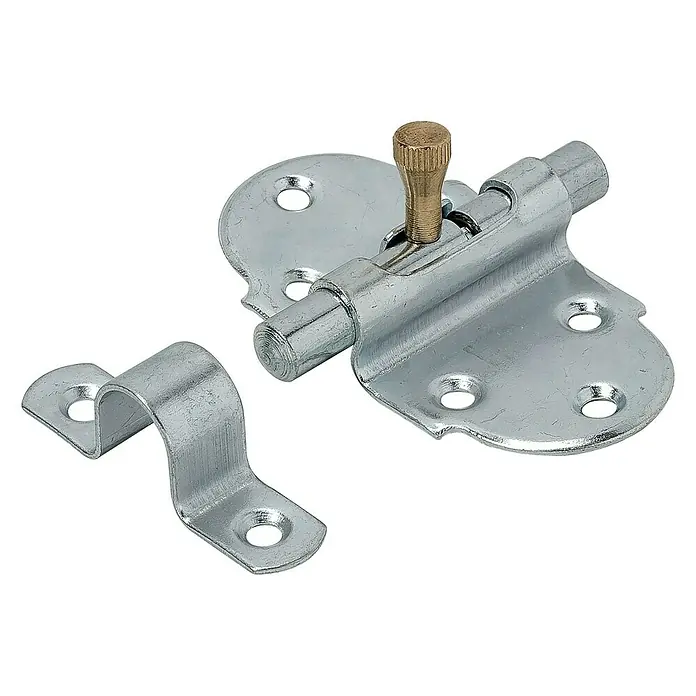 Vormann Feder-Grendelriegel - Länge: 82 mm, Breite: 40 mm, Material: Stahl - Diagonale Ansicht