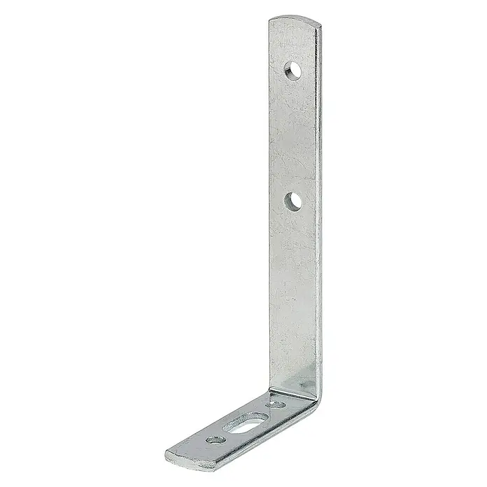 Stabilit Gardinenwinkel - L x B: 120 x 60 mm, Silber - Diagonale Ansicht