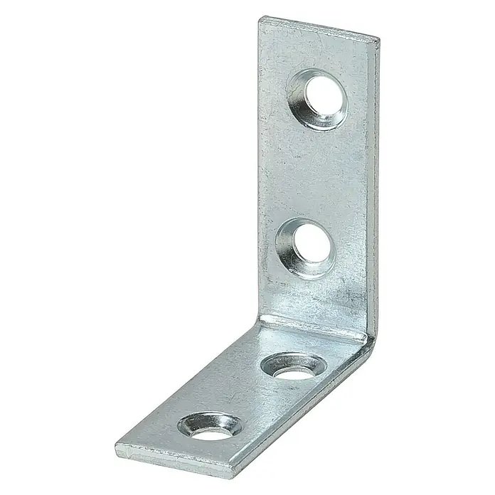 Stabilit Stuhlwinkel - 80 x 18 x 80 mm, 1 Stk., Stahl, Verzinkt - Diagonale Ansicht
