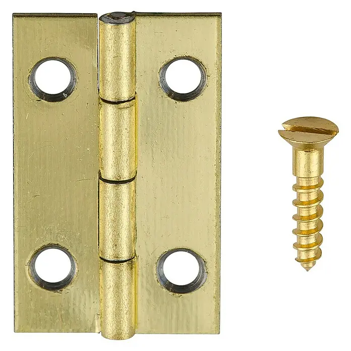 Stabilit Schatullenscharnier - L x B: 19 x 15 mm, Stahl, Vermessingt, Inhalt: 4 Stk. - Vorderansicht